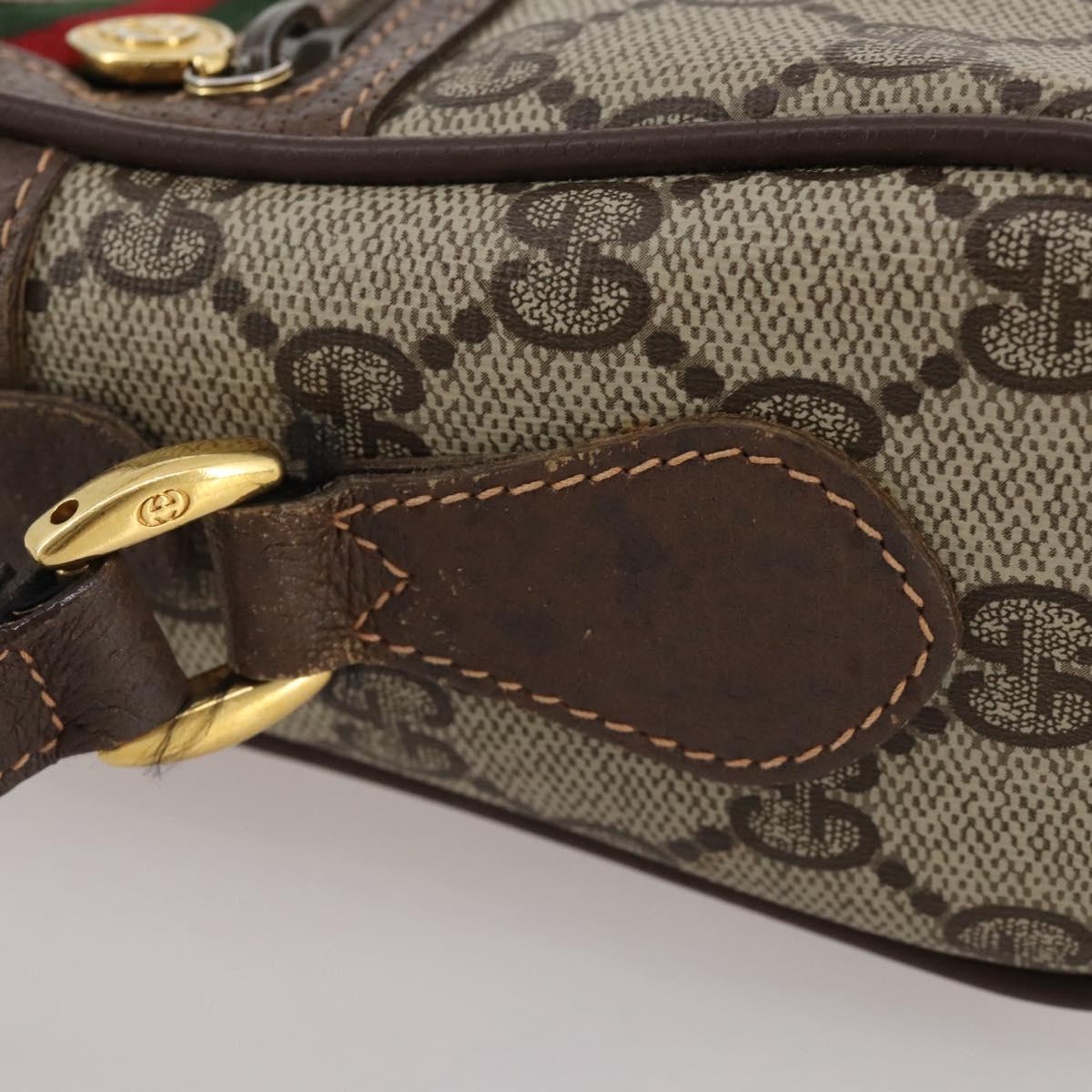 GUCCI GG Supreme Web Sherry Line Shoulder Bag PVC Beige 56 02 087 Auth BA15803