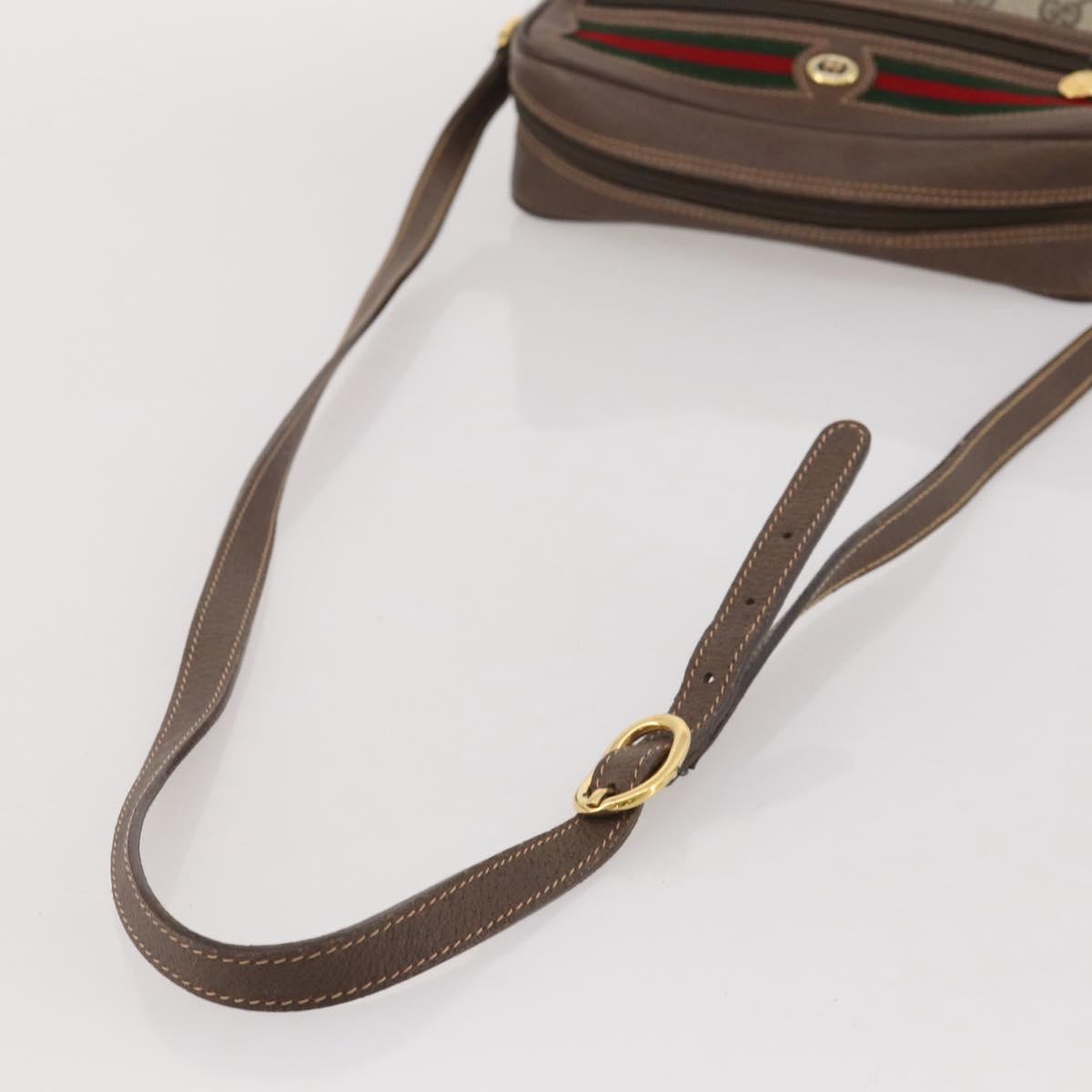 GUCCI GG Supreme Web Sherry Line Shoulder Bag PVC Beige 56 02 087 Auth BA15803