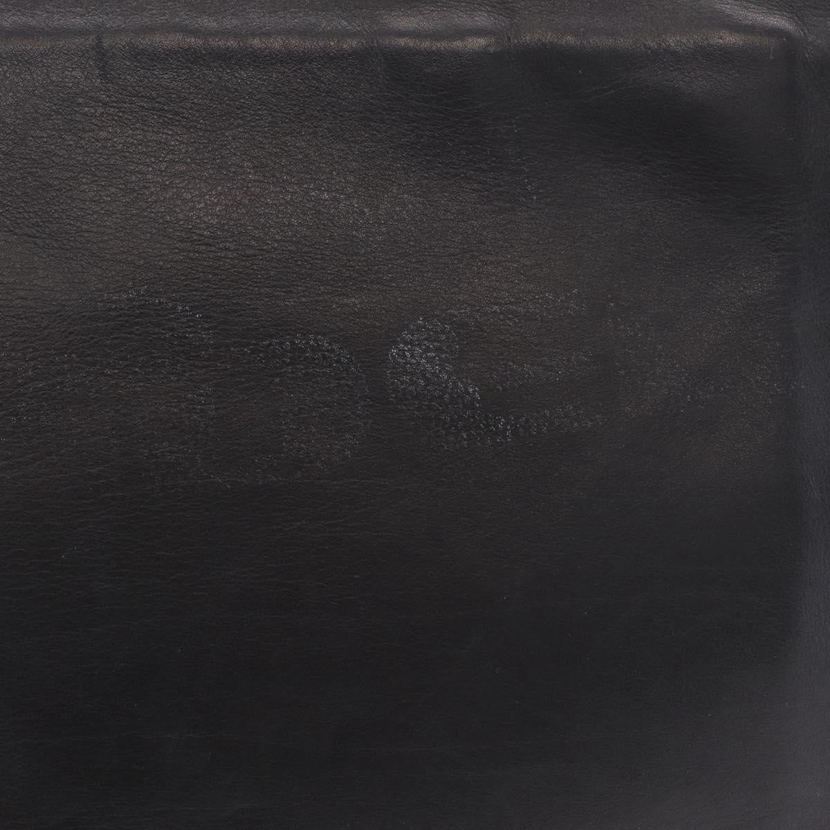 CHANEL Chain Big COCO Mark Tote Bag Lamb Skin Black Gold CC Auth BA15804V