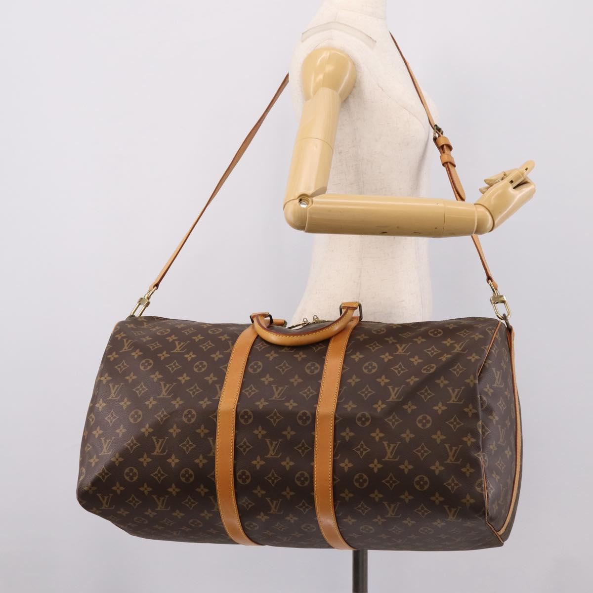 LOUIS VUITTON Monogram Keepall Bandouliere55 Boston Bag M41414 LV Auth BA15805V