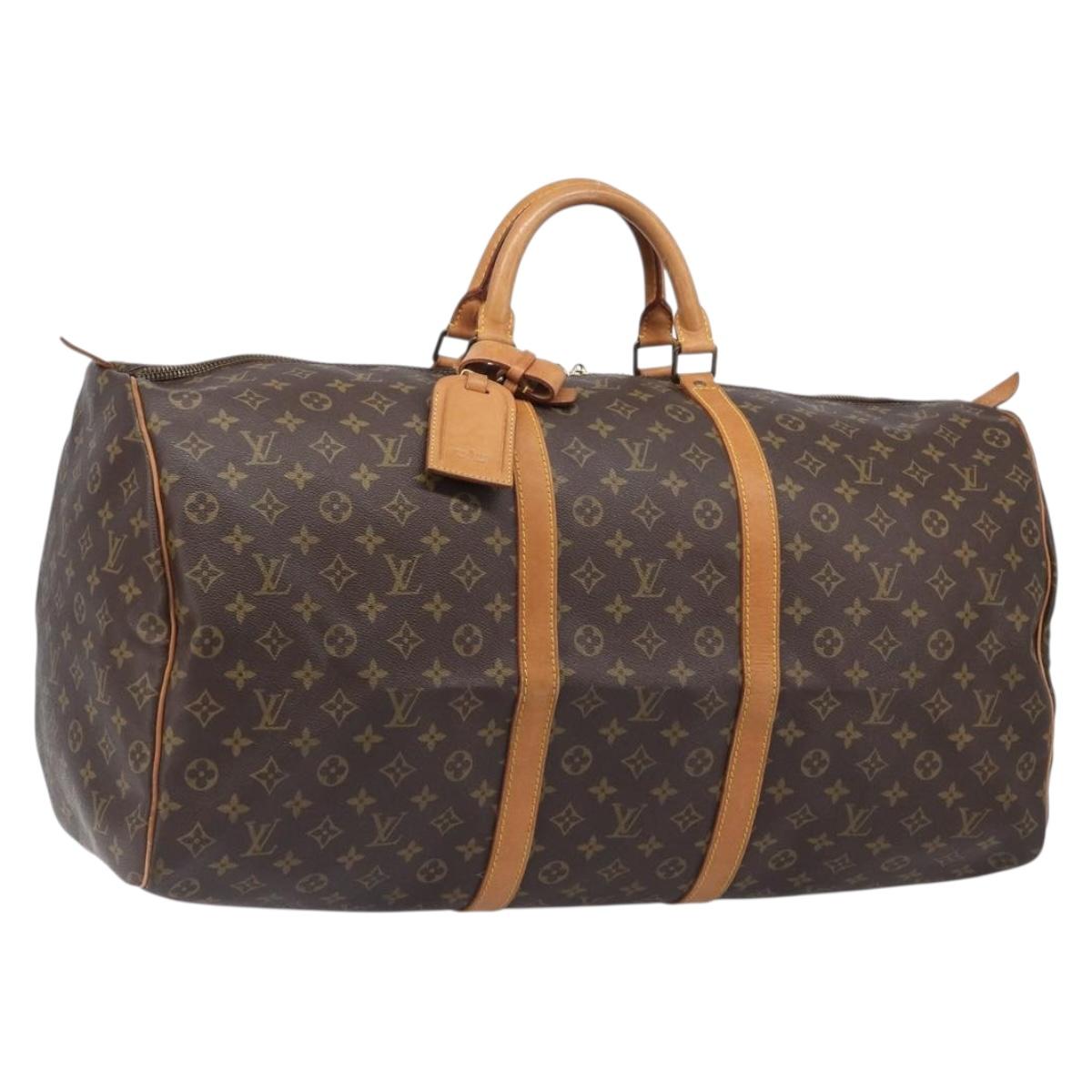 LOUIS VUITTON Monogram Keepall 60 Boston Bag M41422 LV Auth BA15807
