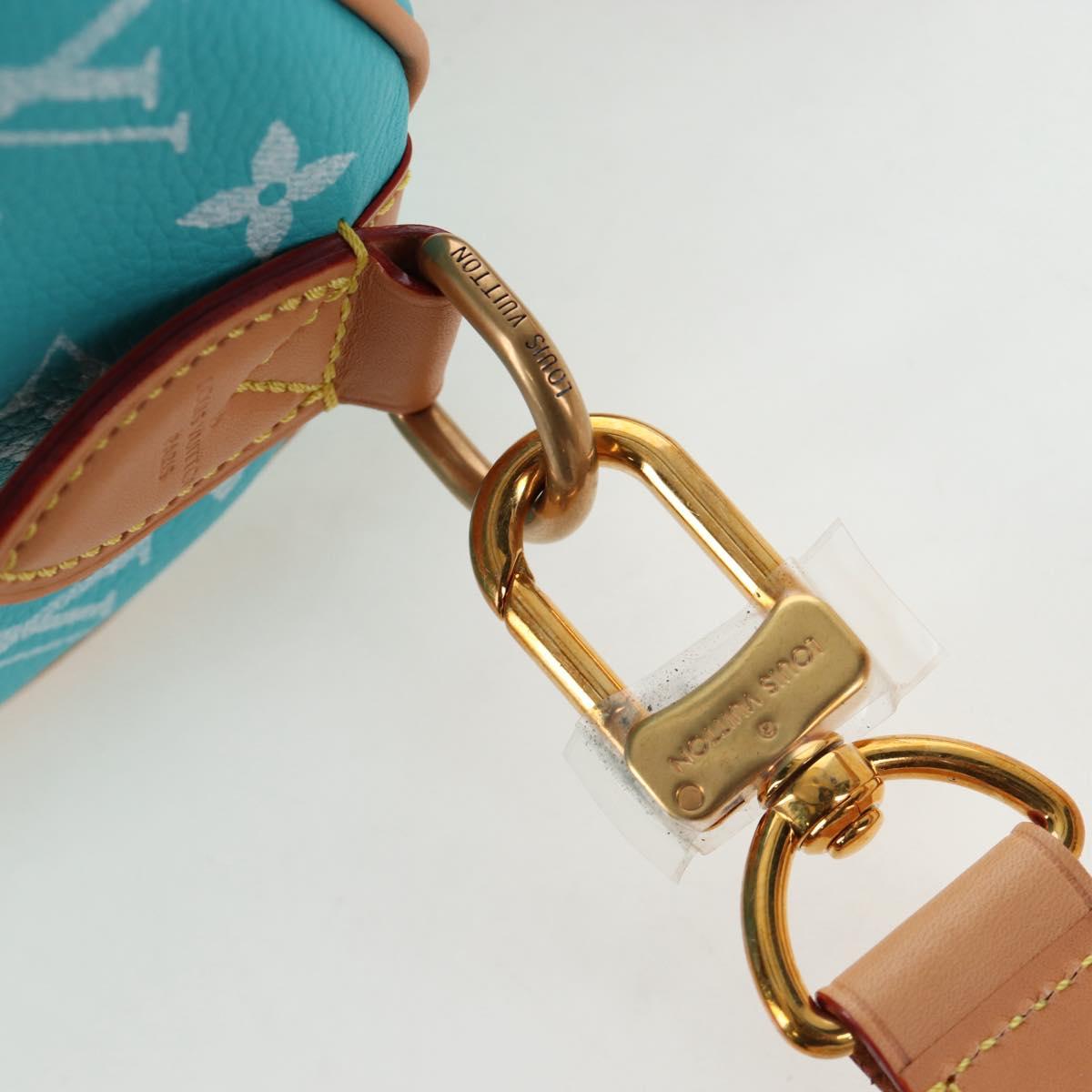 LOUIS VUITTON Speedy P9 Bandouliere 25 Bag Turquoise Blue M11561 Auth BA15809SM