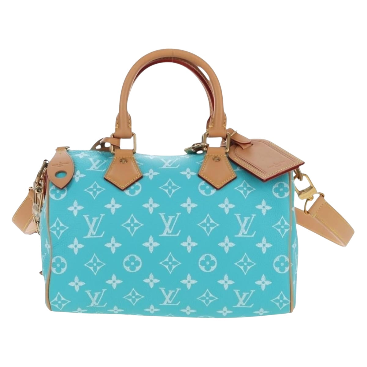 LOUIS VUITTON Speedy P9 Bandouliere 25 Bag Turquoise Blue M11561 Auth BA15809SM