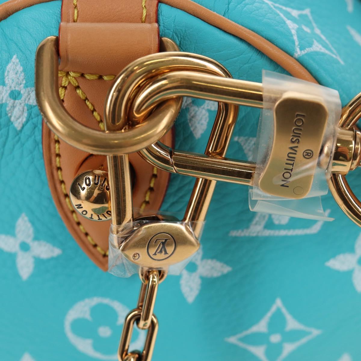 LOUIS VUITTON Speedy P9 Bandouliere 25 Bag Turquoise Blue M11561 Auth BA15809SM