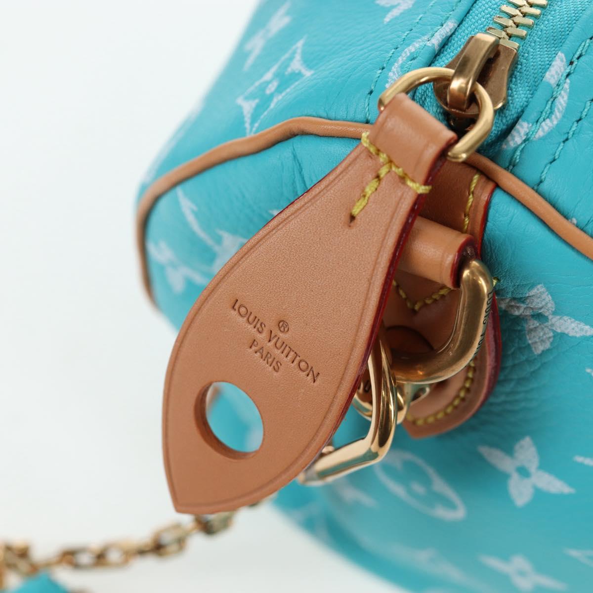 LOUIS VUITTON Speedy P9 Bandouliere 25 Bag Turquoise Blue M11561 Auth BA15809SM