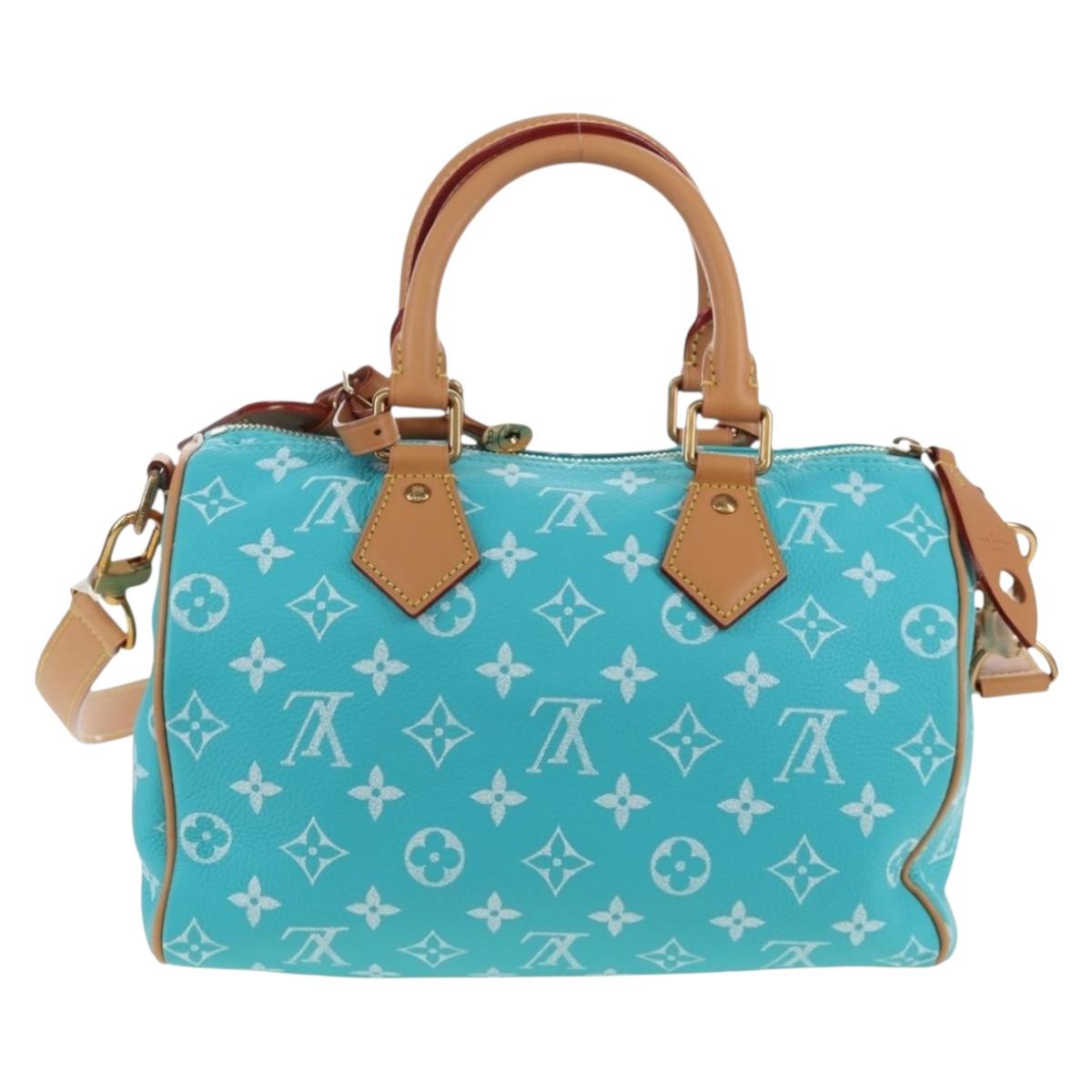 LOUIS VUITTON Speedy P9 Bandouliere 25 Bag Turquoise Blue M11561 Auth BA15809SM