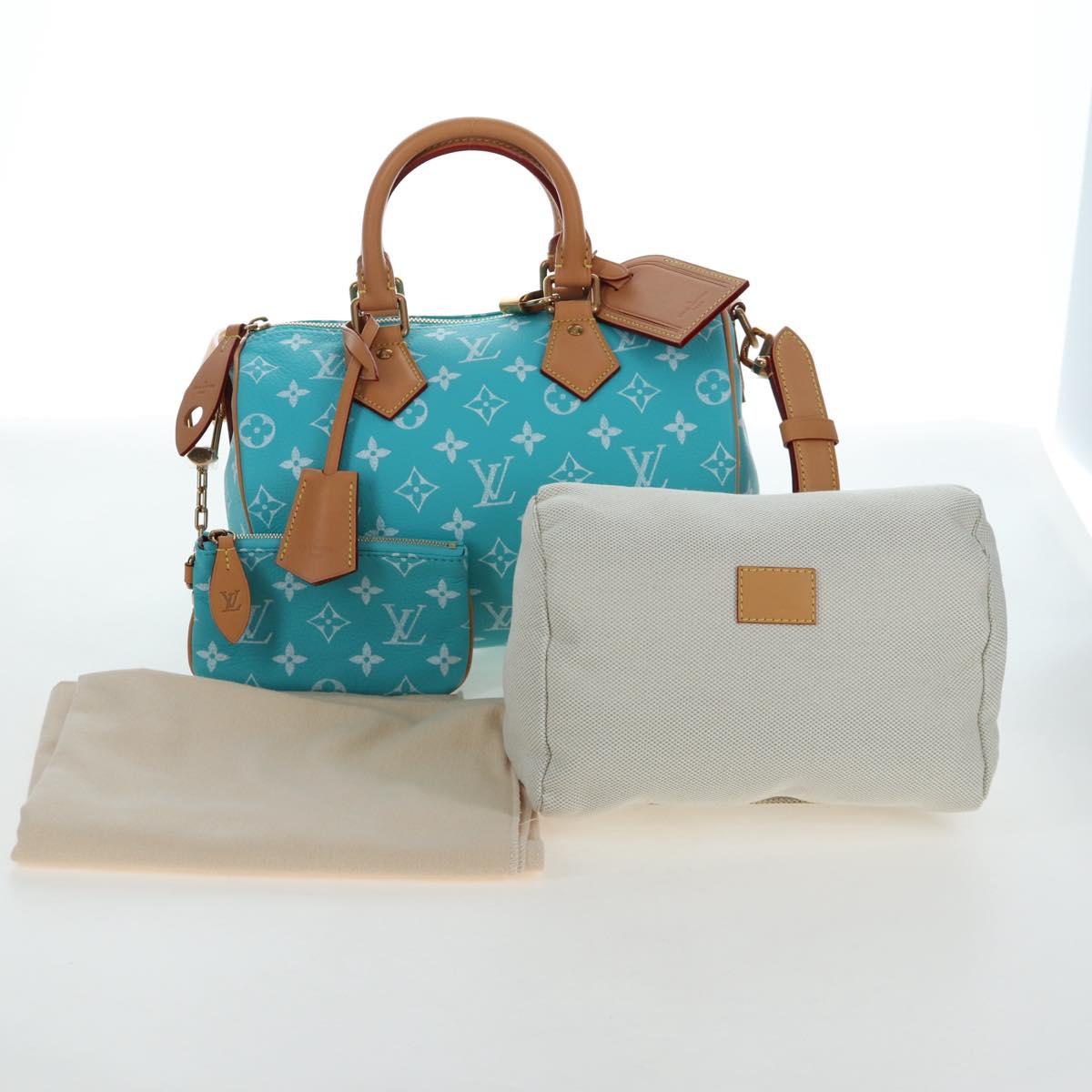 LOUIS VUITTON Speedy P9 Bandouliere 25 Bag Turquoise Blue M11561 Auth BA15809SM