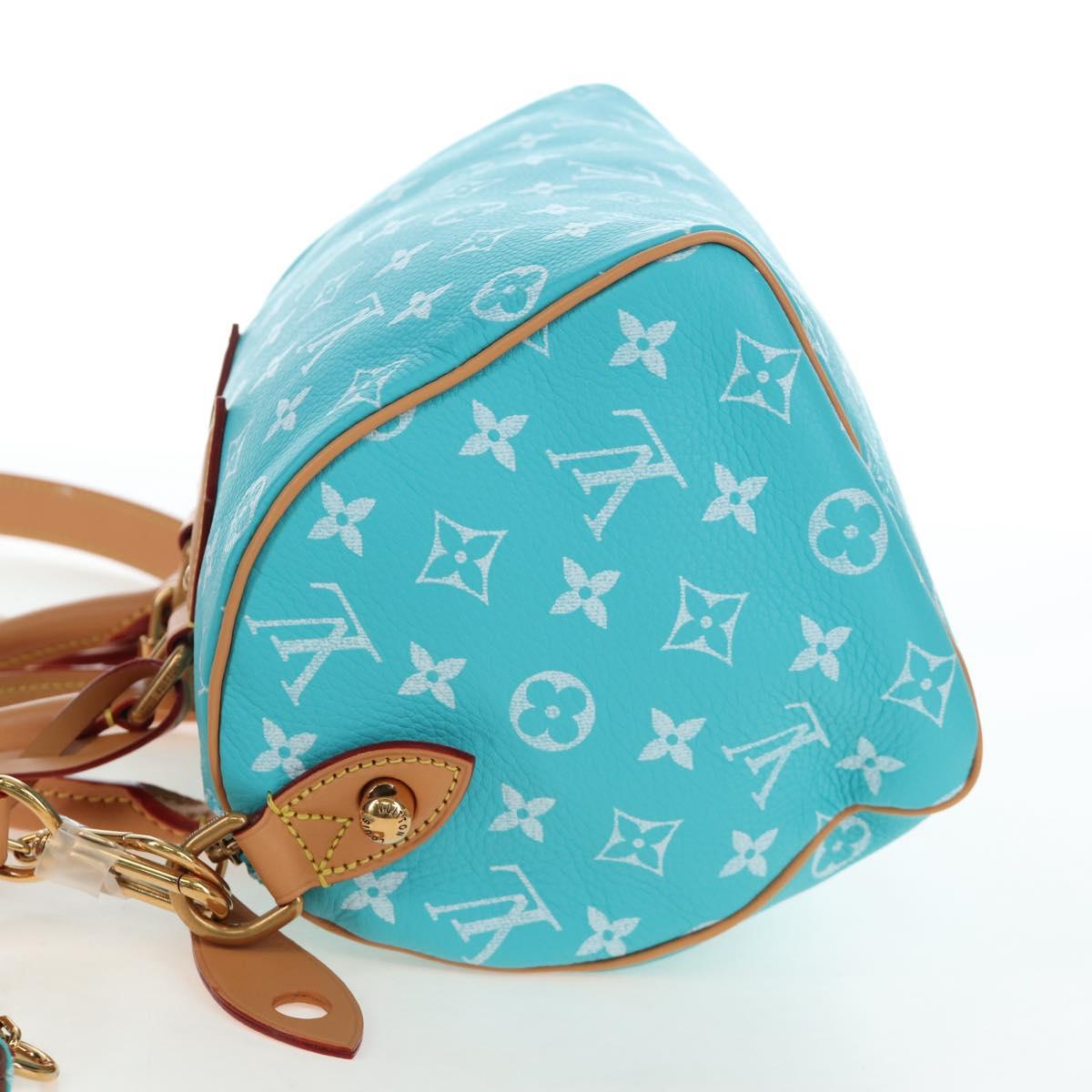 LOUIS VUITTON Speedy P9 Bandouliere 25 Bag Turquoise Blue M11561 Auth BA15809SM