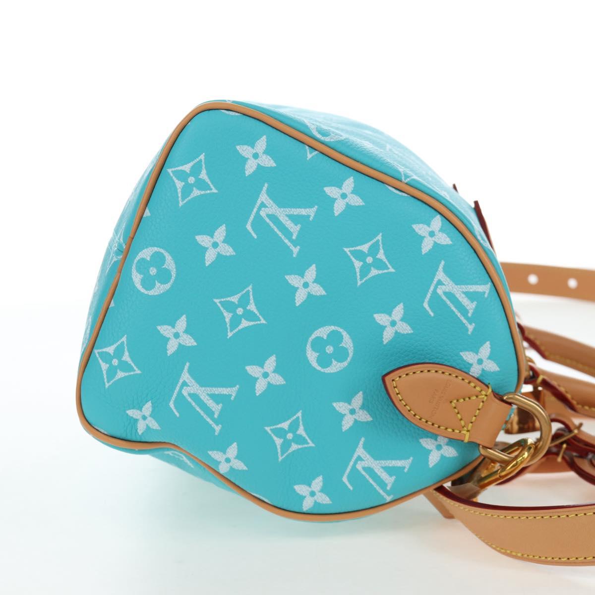 LOUIS VUITTON Speedy P9 Bandouliere 25 Bag Turquoise Blue M11561 Auth BA15809SM