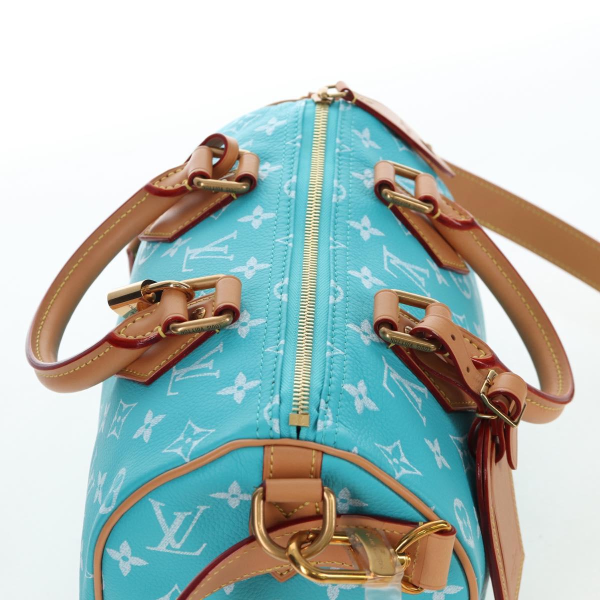 LOUIS VUITTON Speedy P9 Bandouliere 25 Bag Turquoise Blue M11561 Auth BA15809SM