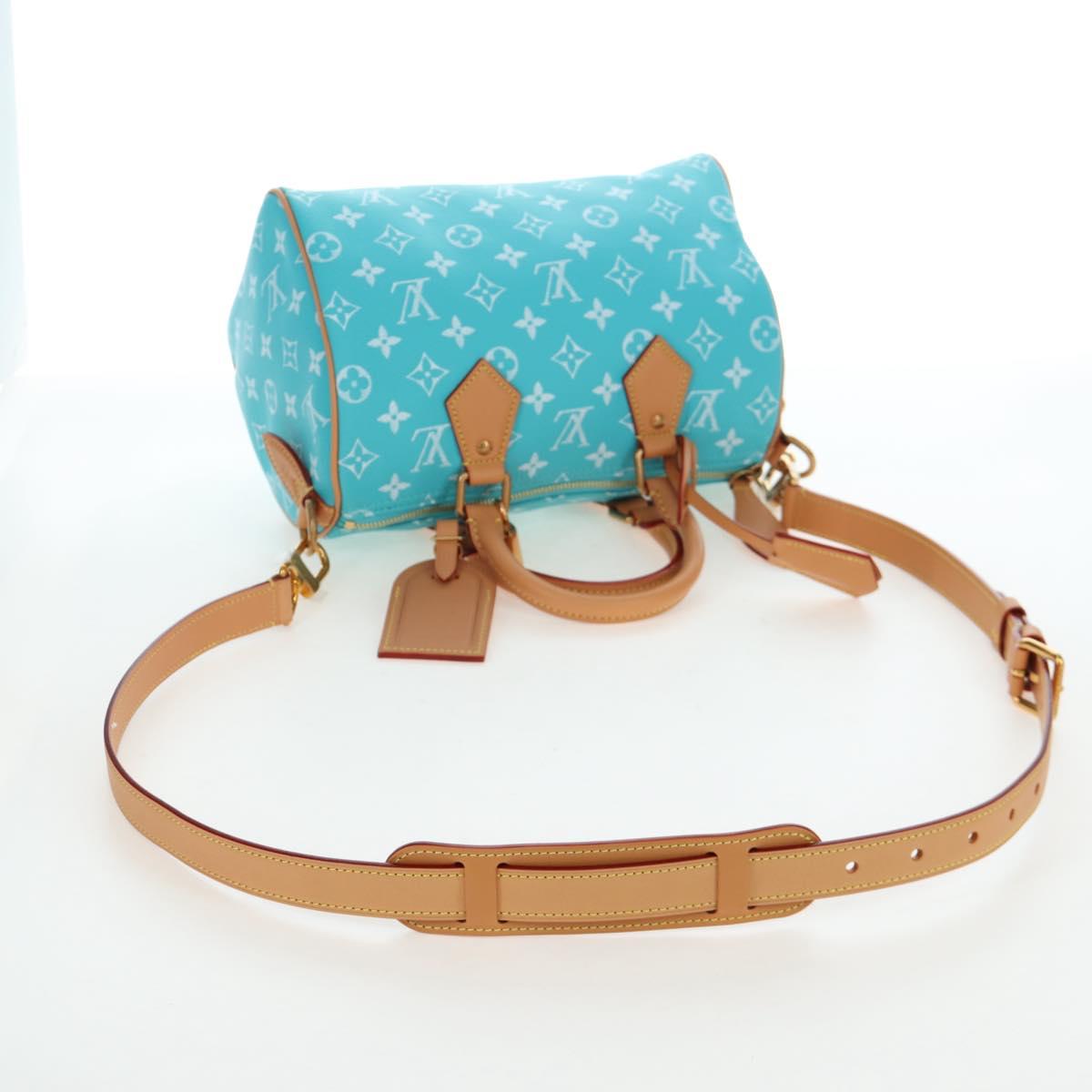 LOUIS VUITTON Speedy P9 Bandouliere 25 Bag Turquoise Blue M11561 Auth BA15809SM