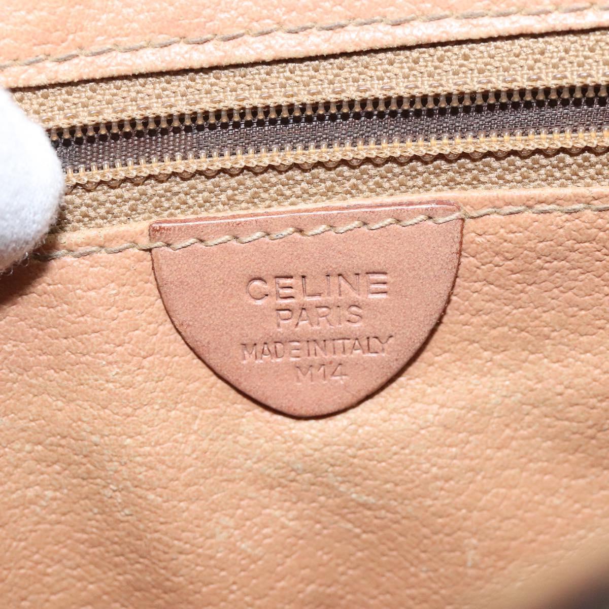 CELINE Macadam Canvas Shoulder Bag PVC Leather Brown Gold Auth BA1581