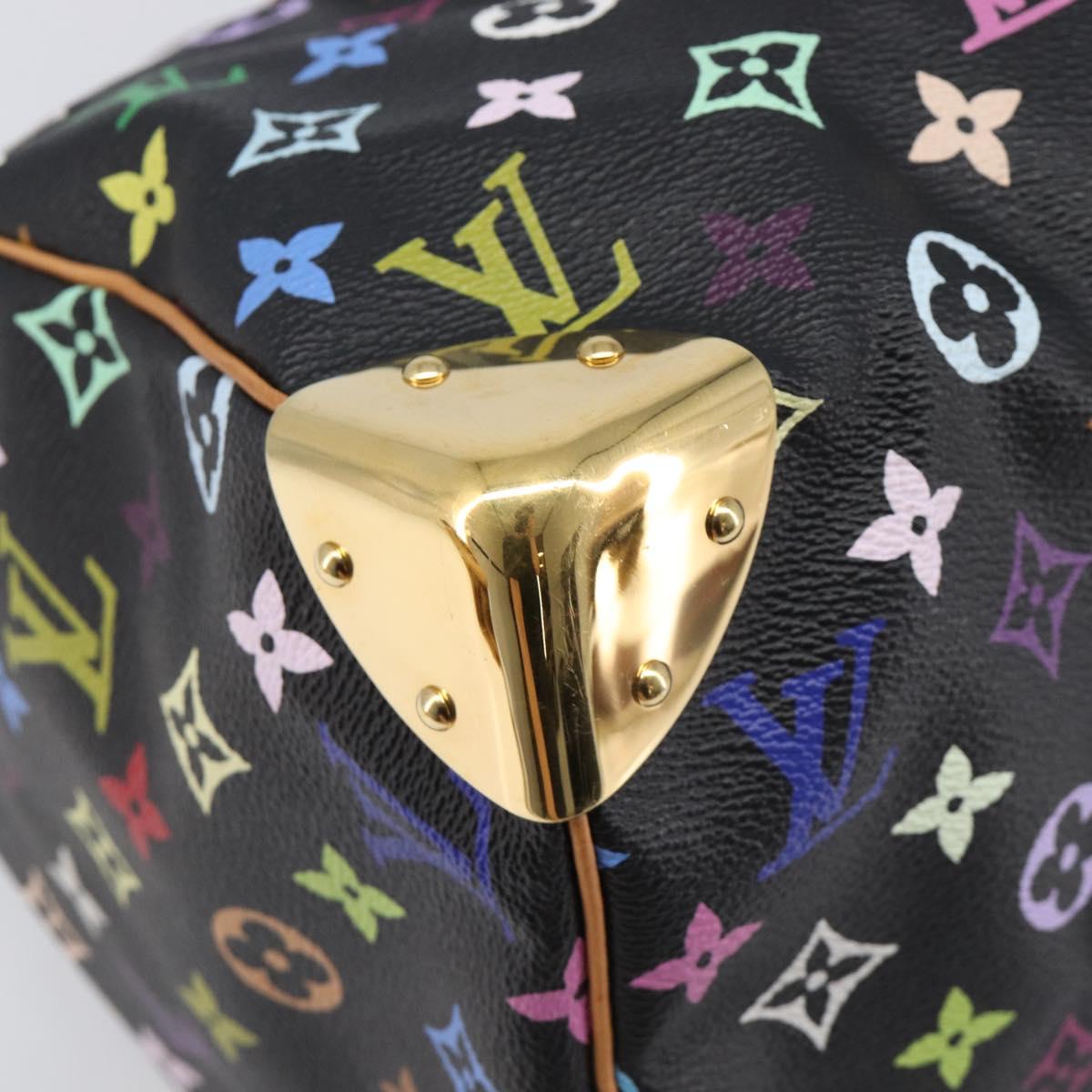 LOUIS VUITTON Monogram Multicolor Speedy 30 Hand Bag Black M92642 Auth BA15811V