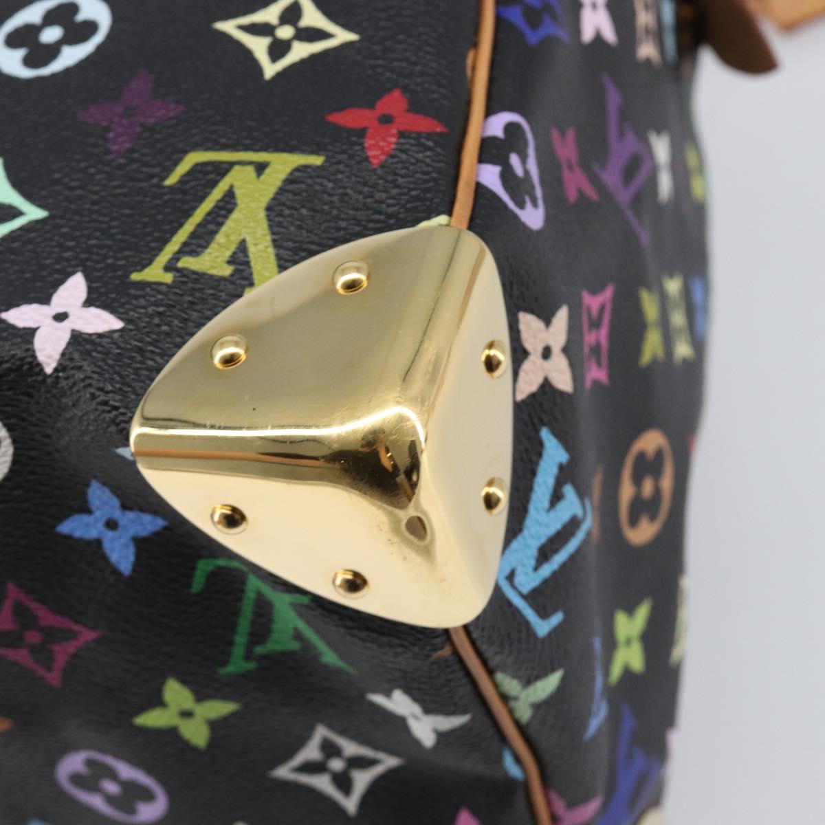 LOUIS VUITTON Monogram Multicolor Speedy 30 Hand Bag Black M92642 Auth BA15811V