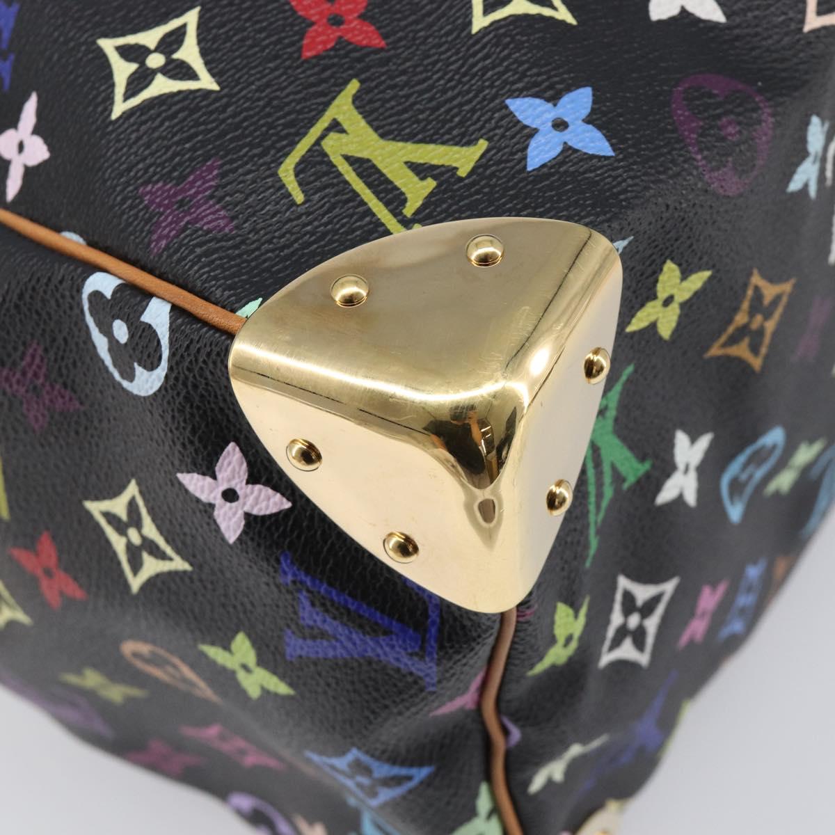 LOUIS VUITTON Monogram Multicolor Speedy 30 Hand Bag Black M92642 Auth BA15811V