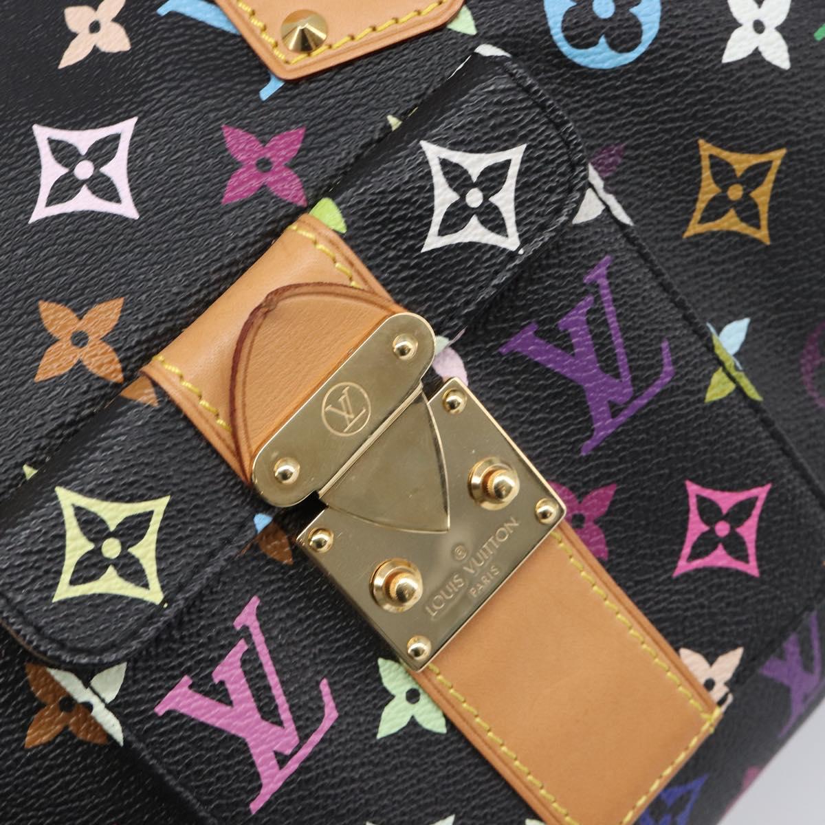 LOUIS VUITTON Monogram Multicolor Speedy 30 Hand Bag Black M92642 Auth BA15811V
