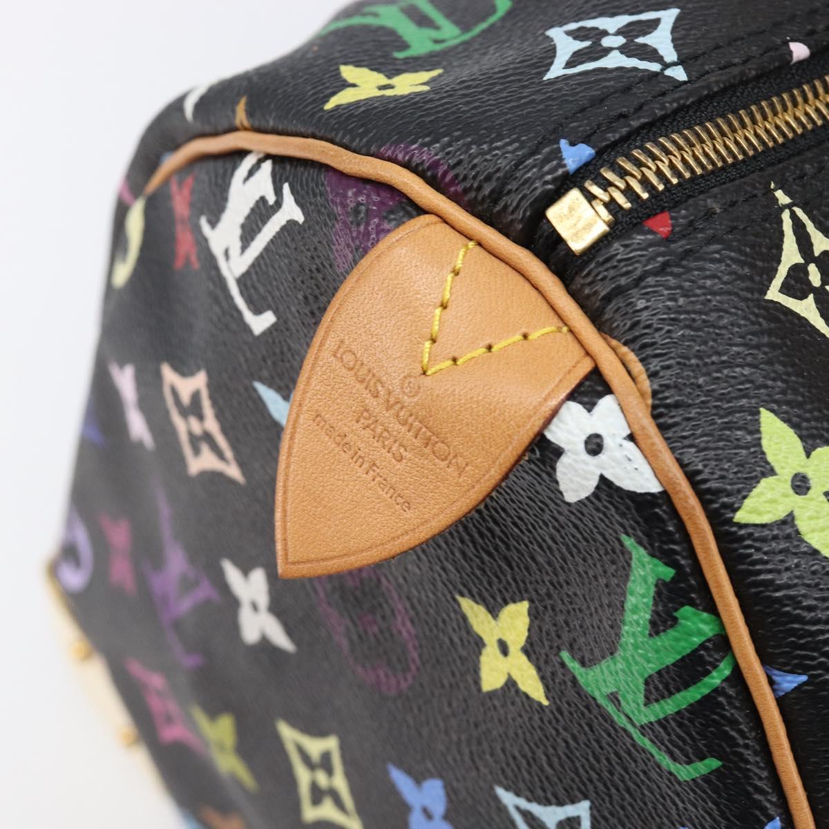 LOUIS VUITTON Monogram Multicolor Speedy 30 Hand Bag Black M92642 Auth BA15811V