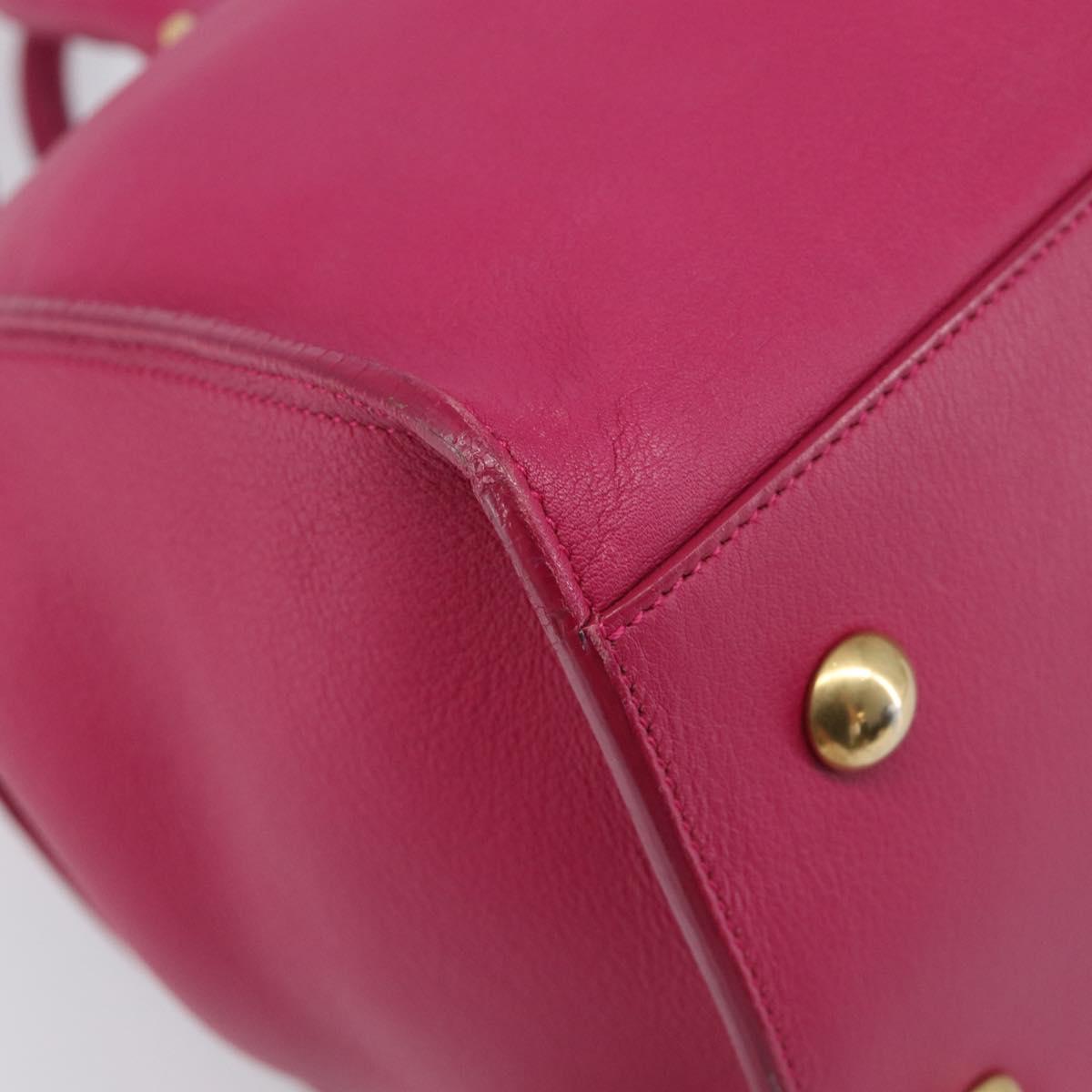 SAINT LAURENT Petit Cabas Hand Bag Leather 2way Pink Gold Auth BA15814V