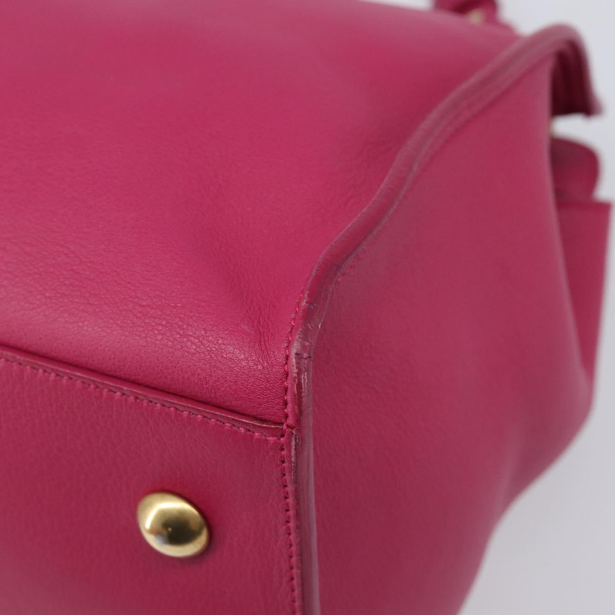 SAINT LAURENT Petit Cabas Hand Bag Leather 2way Pink Gold Auth BA15814V