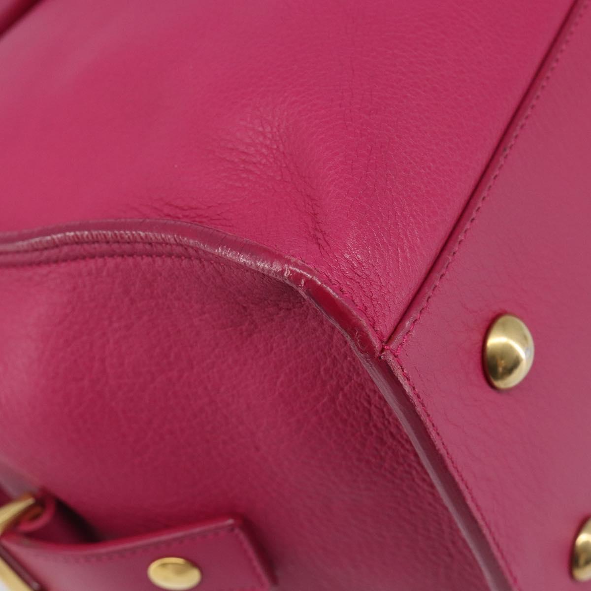 SAINT LAURENT Petit Cabas Hand Bag Leather 2way Pink Gold Auth BA15814V
