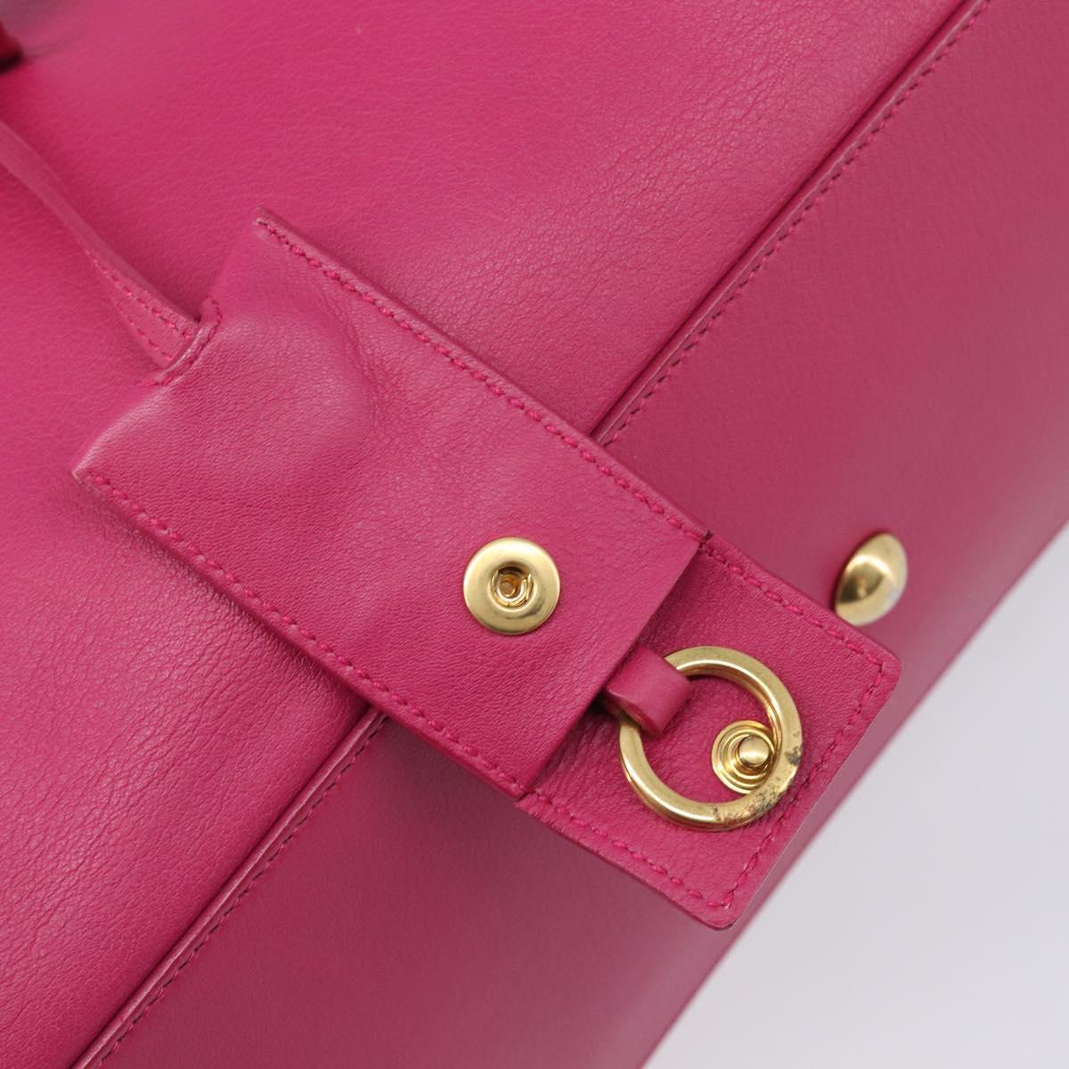 SAINT LAURENT Petit Cabas Hand Bag Leather 2way Pink Gold Auth BA15814V