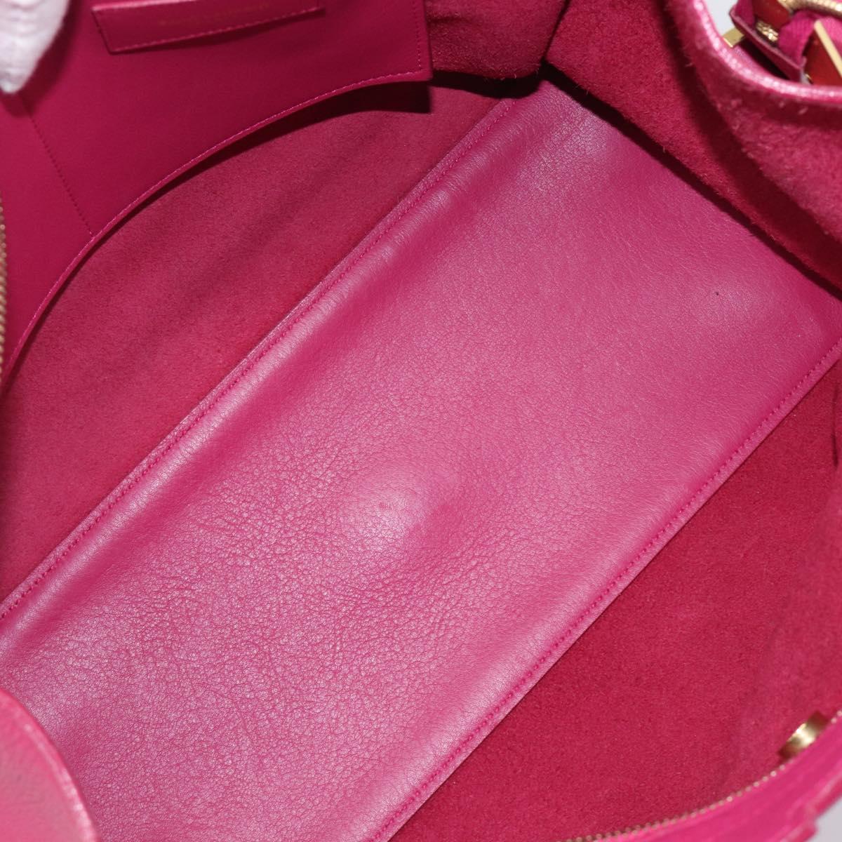 SAINT LAURENT Petit Cabas Hand Bag Leather 2way Pink Gold Auth BA15814V