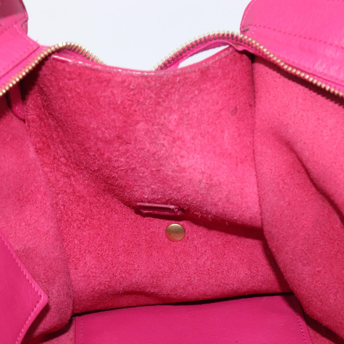 SAINT LAURENT Petit Cabas Hand Bag Leather 2way Pink Gold Auth BA15814V