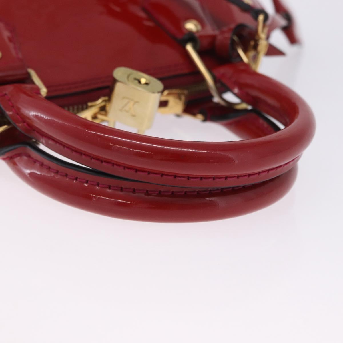 LOUIS VUITTON Monogram Vernis Alma BB Bag 2way Red Slys M90174 Auth BA15815A