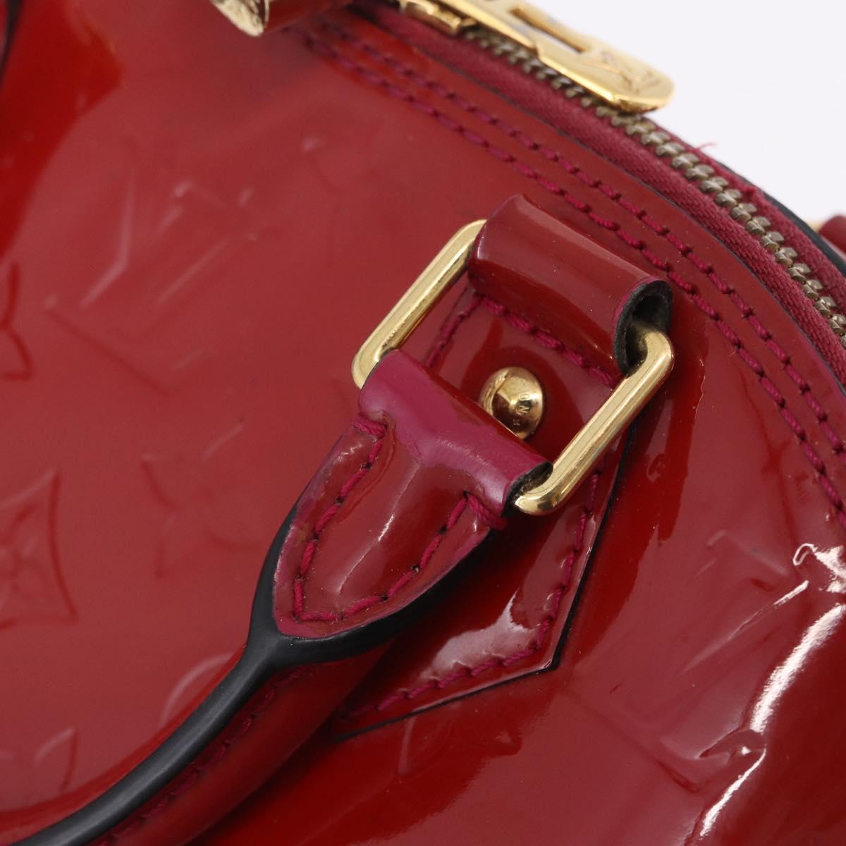 LOUIS VUITTON Monogram Vernis Alma BB Bag 2way Red Slys M90174 Auth BA15815A
