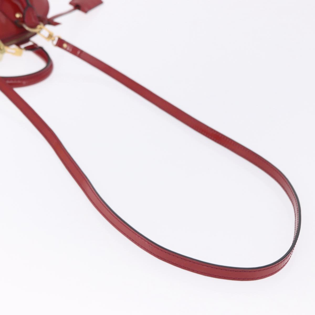 LOUIS VUITTON Monogram Vernis Alma BB Bag 2way Red Slys M90174 Auth BA15815A