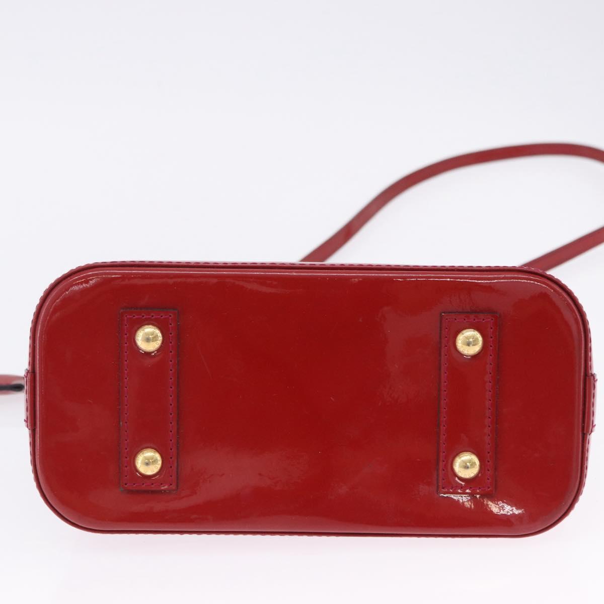LOUIS VUITTON Monogram Vernis Alma BB Bag 2way Red Slys M90174 Auth BA15815A