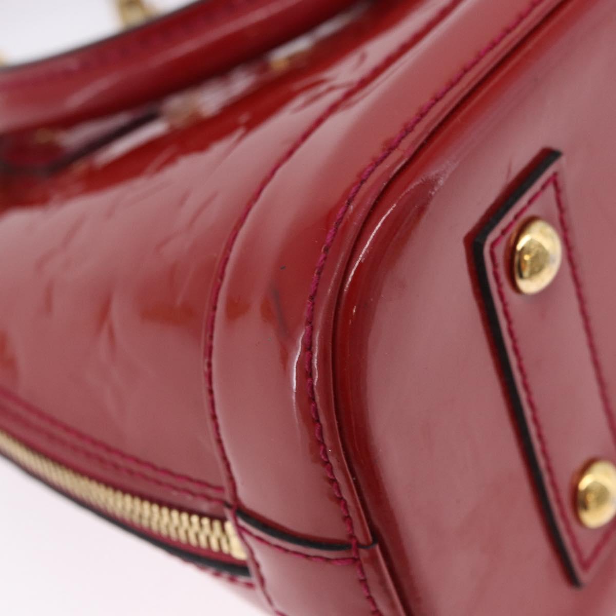LOUIS VUITTON Monogram Vernis Alma BB Bag 2way Red Slys M90174 Auth BA15815A