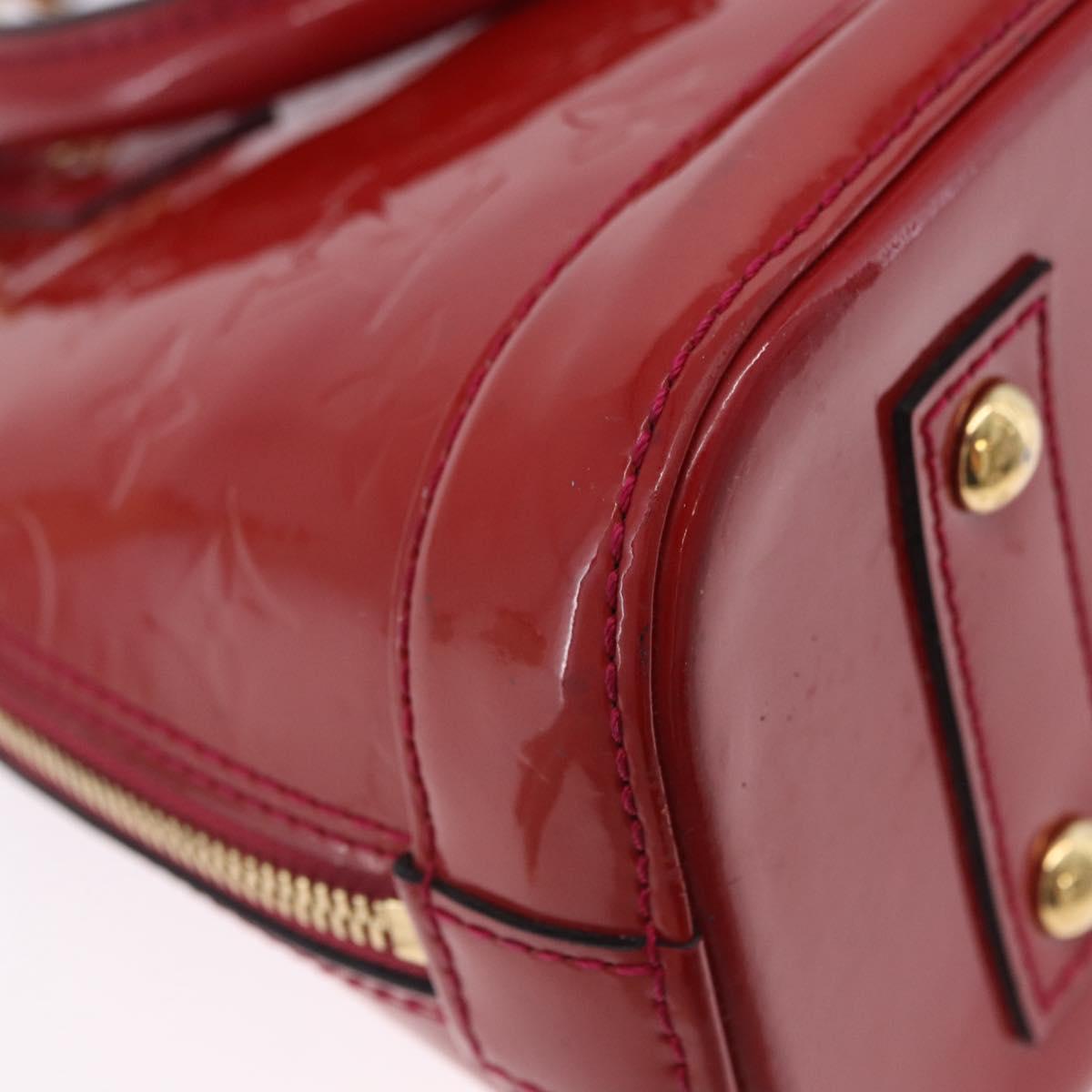 LOUIS VUITTON Monogram Vernis Alma BB Bag 2way Red Slys M90174 Auth BA15815A