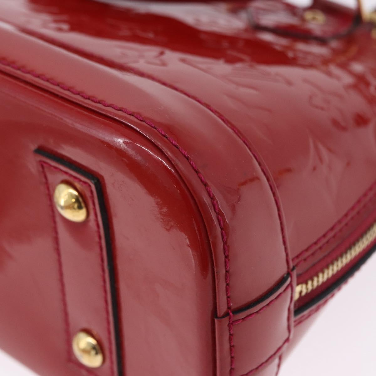 LOUIS VUITTON Monogram Vernis Alma BB Bag 2way Red Slys M90174 Auth BA15815A