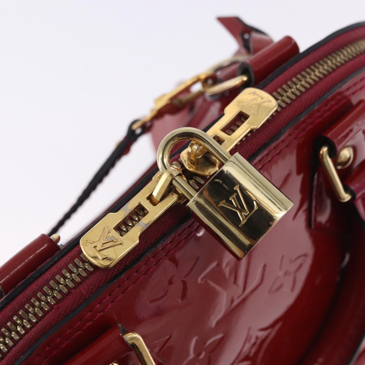 LOUIS VUITTON Monogram Vernis Alma BB Bag 2way Red Slys M90174 Auth BA15815A