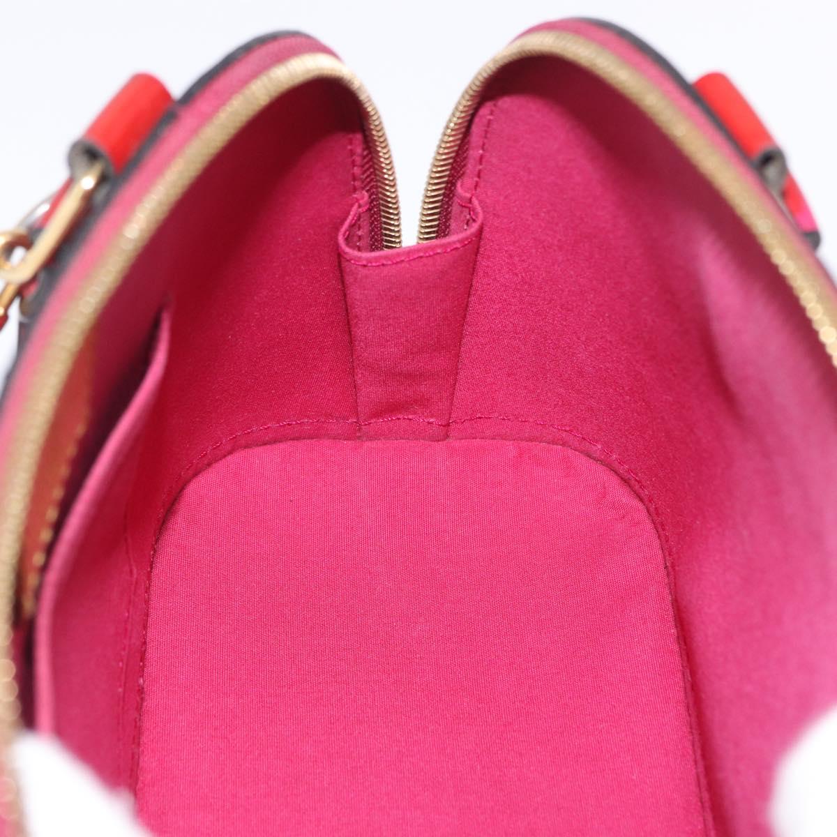 LOUIS VUITTON Monogram Vernis Alma BB Bag 2way Red Slys M90174 Auth BA15815A