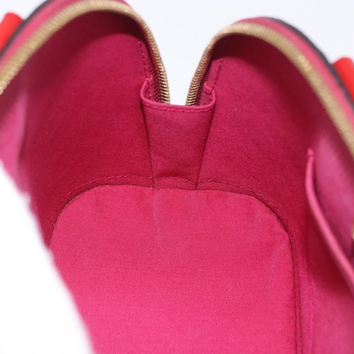 LOUIS VUITTON Monogram Vernis Alma BB Bag 2way Red Slys M90174 Auth BA15815A