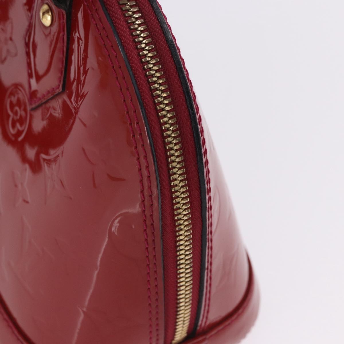 LOUIS VUITTON Monogram Vernis Alma BB Bag 2way Red Slys M90174 Auth BA15815A