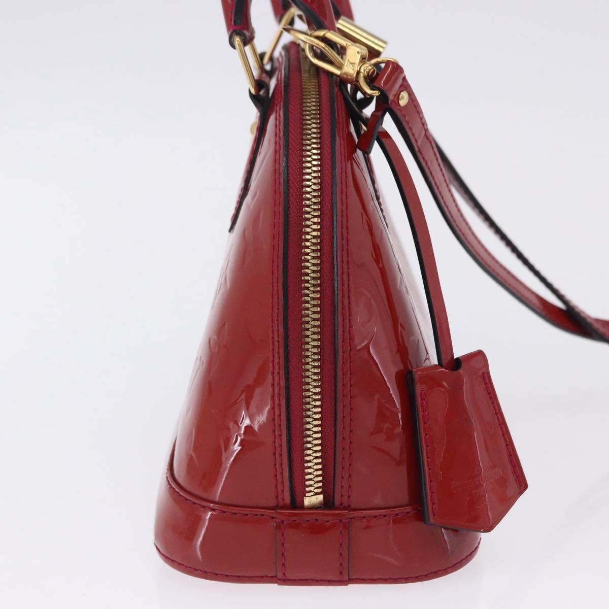 LOUIS VUITTON Monogram Vernis Alma BB Bag 2way Red Slys M90174 Auth BA15815A
