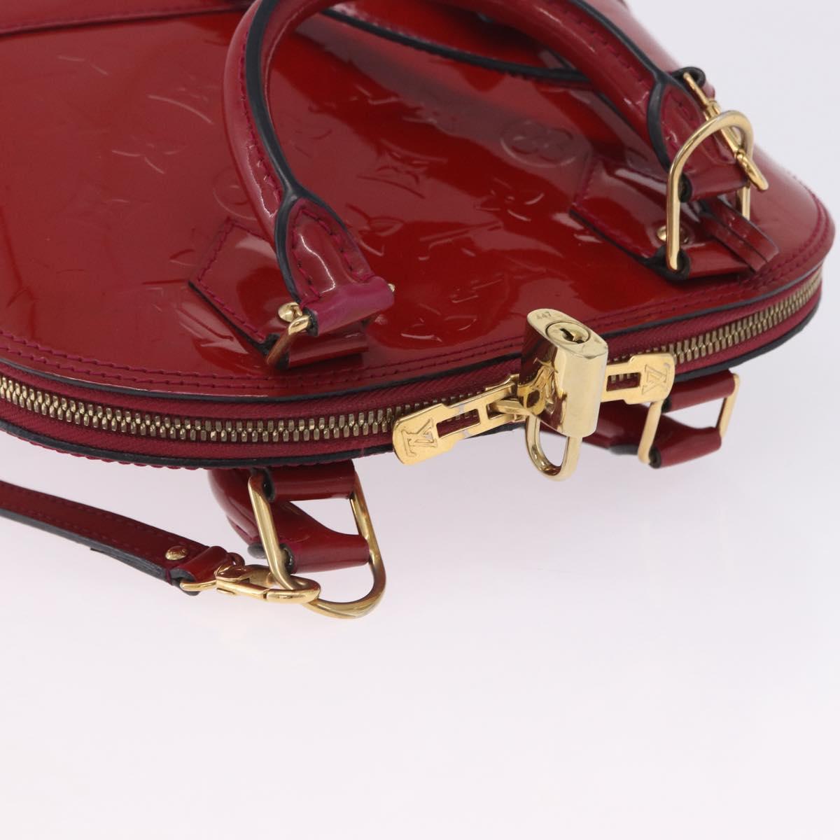 LOUIS VUITTON Monogram Vernis Alma BB Bag 2way Red Slys M90174 Auth BA15815A