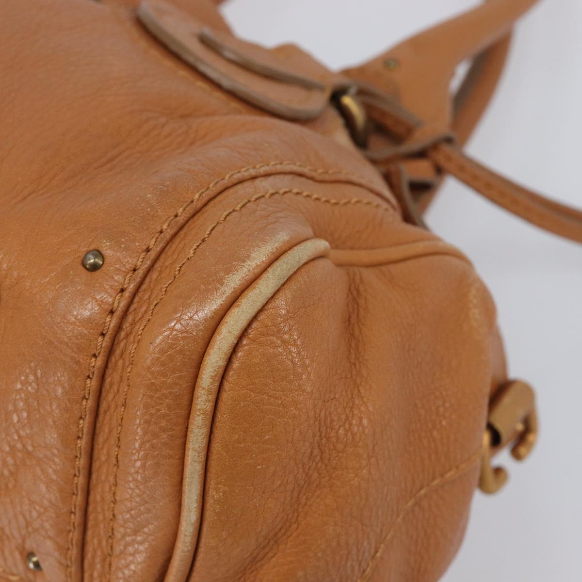 Chloe Paddington Hand Bag Leather Beige Gold Silver Auth BA15819V