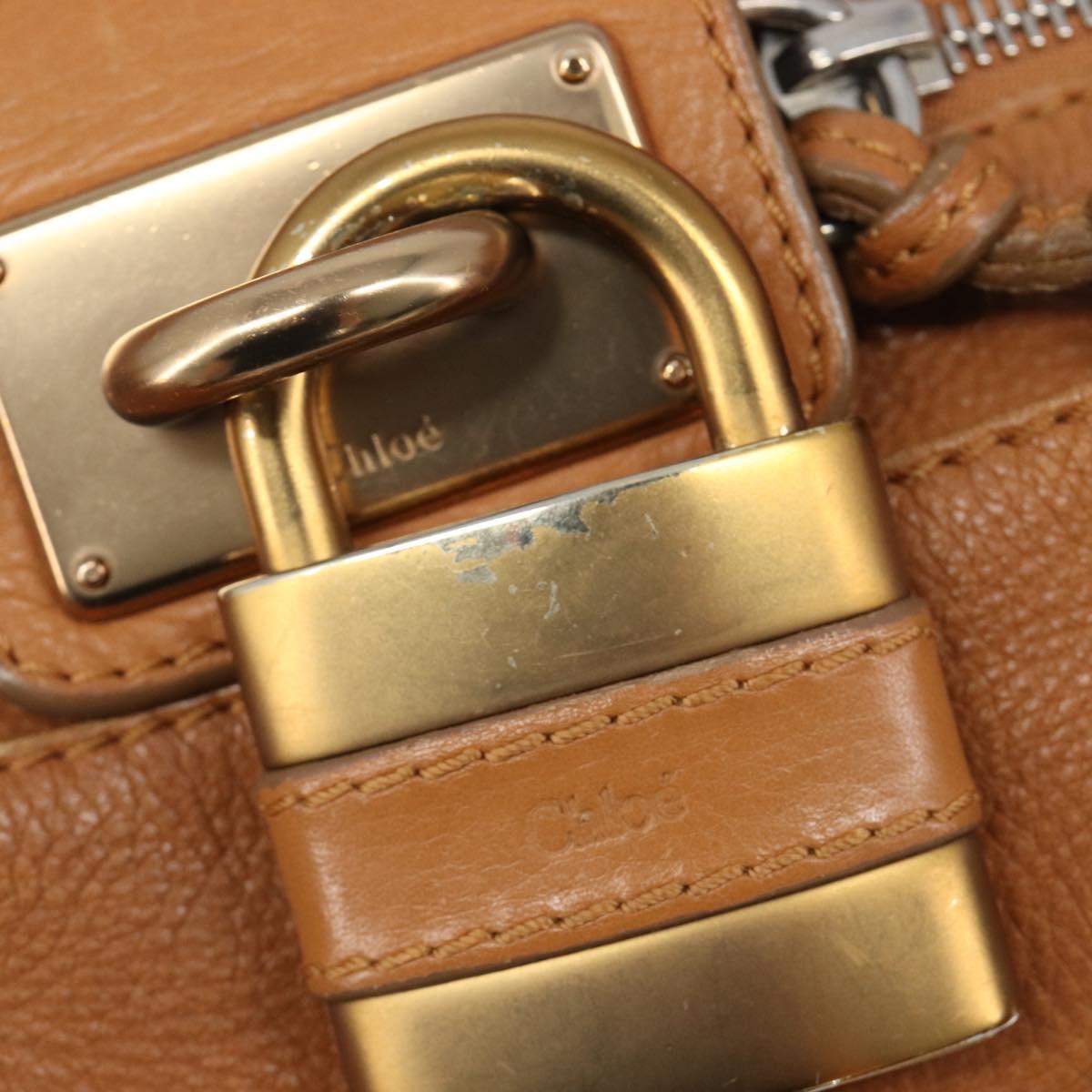 Chloe Paddington Hand Bag Leather Beige Gold Silver Auth BA15819V