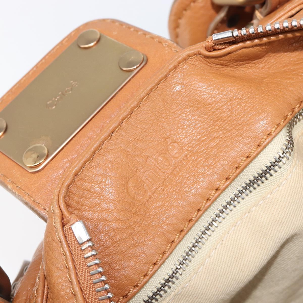 Chloe Paddington Hand Bag Leather Beige Gold Silver Auth BA15819V