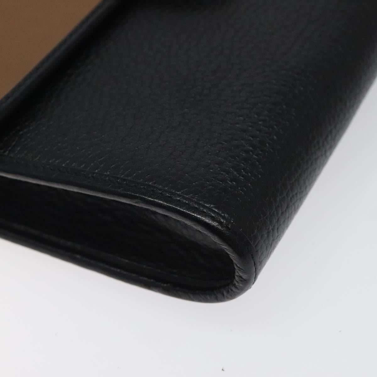 Christian Dior Shoulder Bag Leather Black Brown gold Auth BA1582