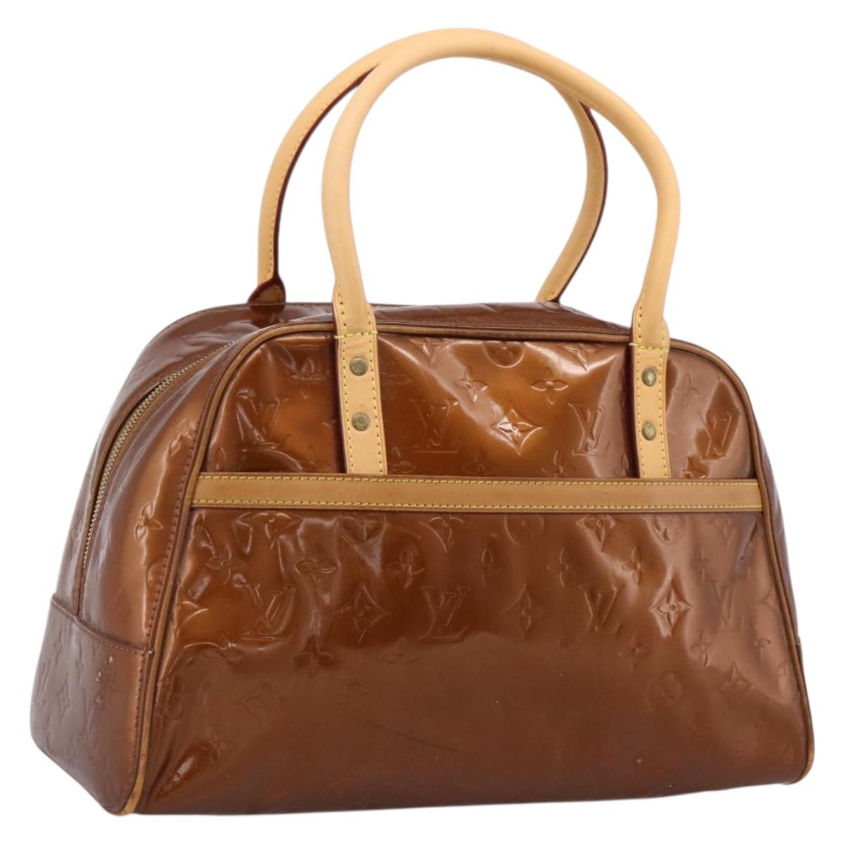 LOUIS VUITTON Monogram Vernis Tompkins Square Bag Bronze M91103 LV Auth BA15825