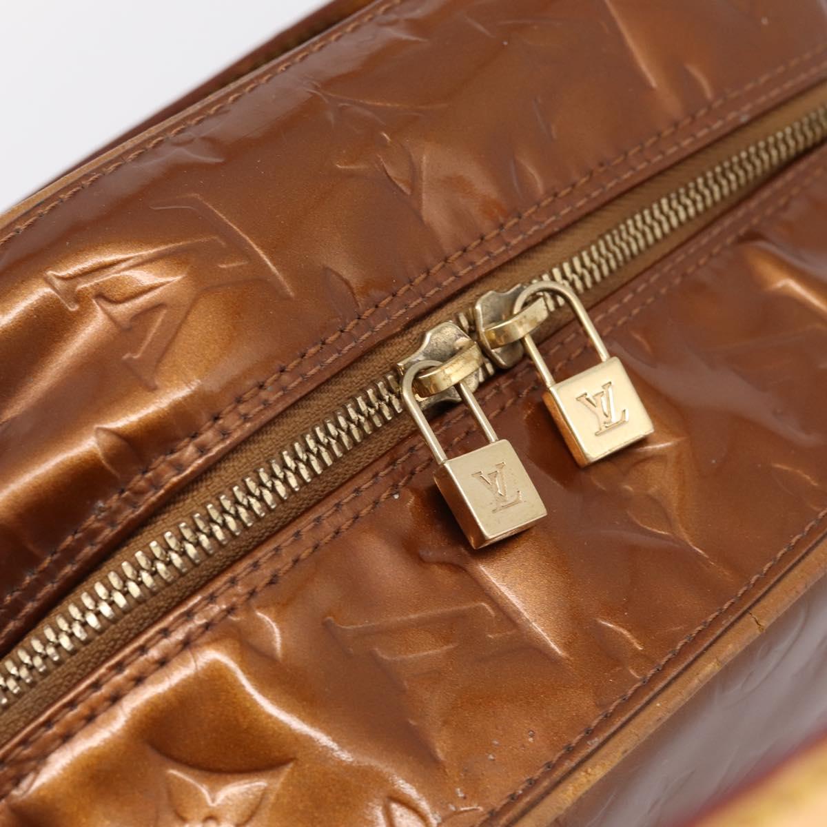 LOUIS VUITTON Monogram Vernis Tompkins Square Bag Bronze M91103 LV Auth BA15825