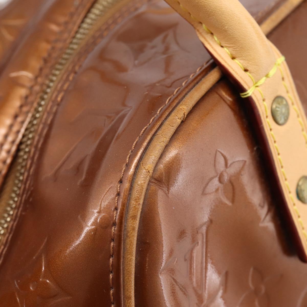 LOUIS VUITTON Monogram Vernis Tompkins Square Bag Bronze M91103 LV Auth BA15825