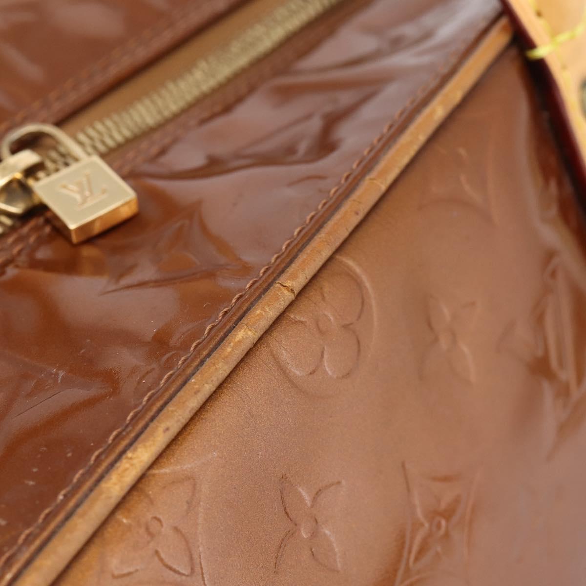 LOUIS VUITTON Monogram Vernis Tompkins Square Bag Bronze M91103 LV Auth BA15825