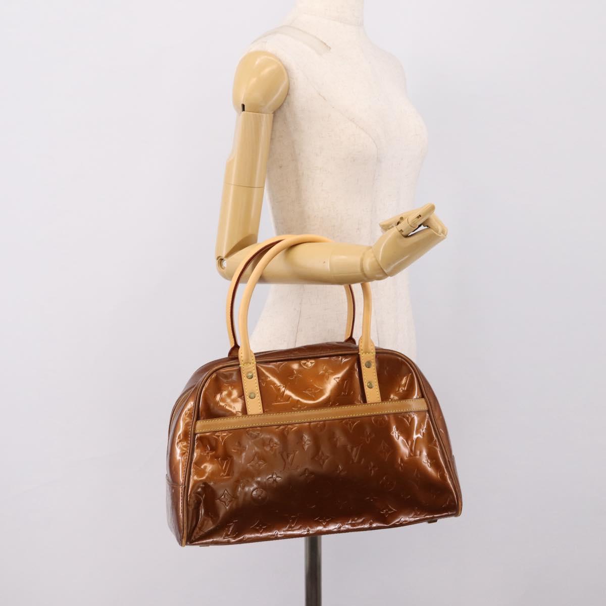 LOUIS VUITTON Monogram Vernis Tompkins Square Bag Bronze M91103 LV Auth BA15825