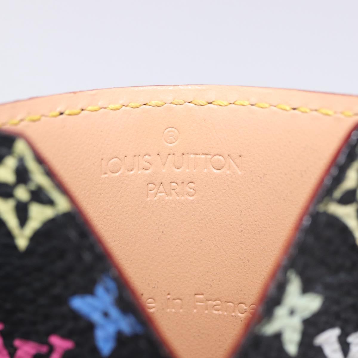 LOUIS VUITTON Monogram Multicolor Etui Hand Mirror Black M92651 LV Auth BA15826